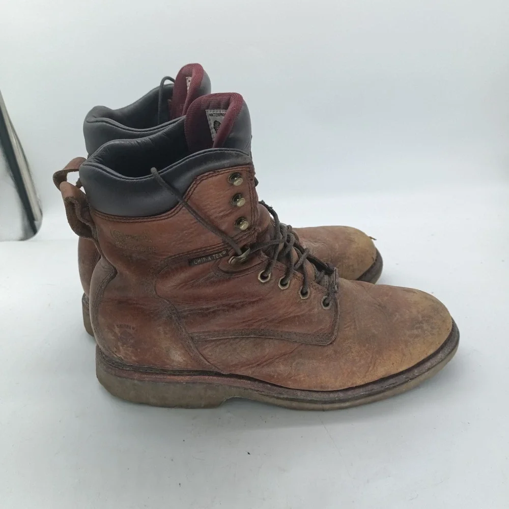 Chippewa 25225 Mens 10.5 D Brown Leather Waterproof Lace Up Work Boots s8